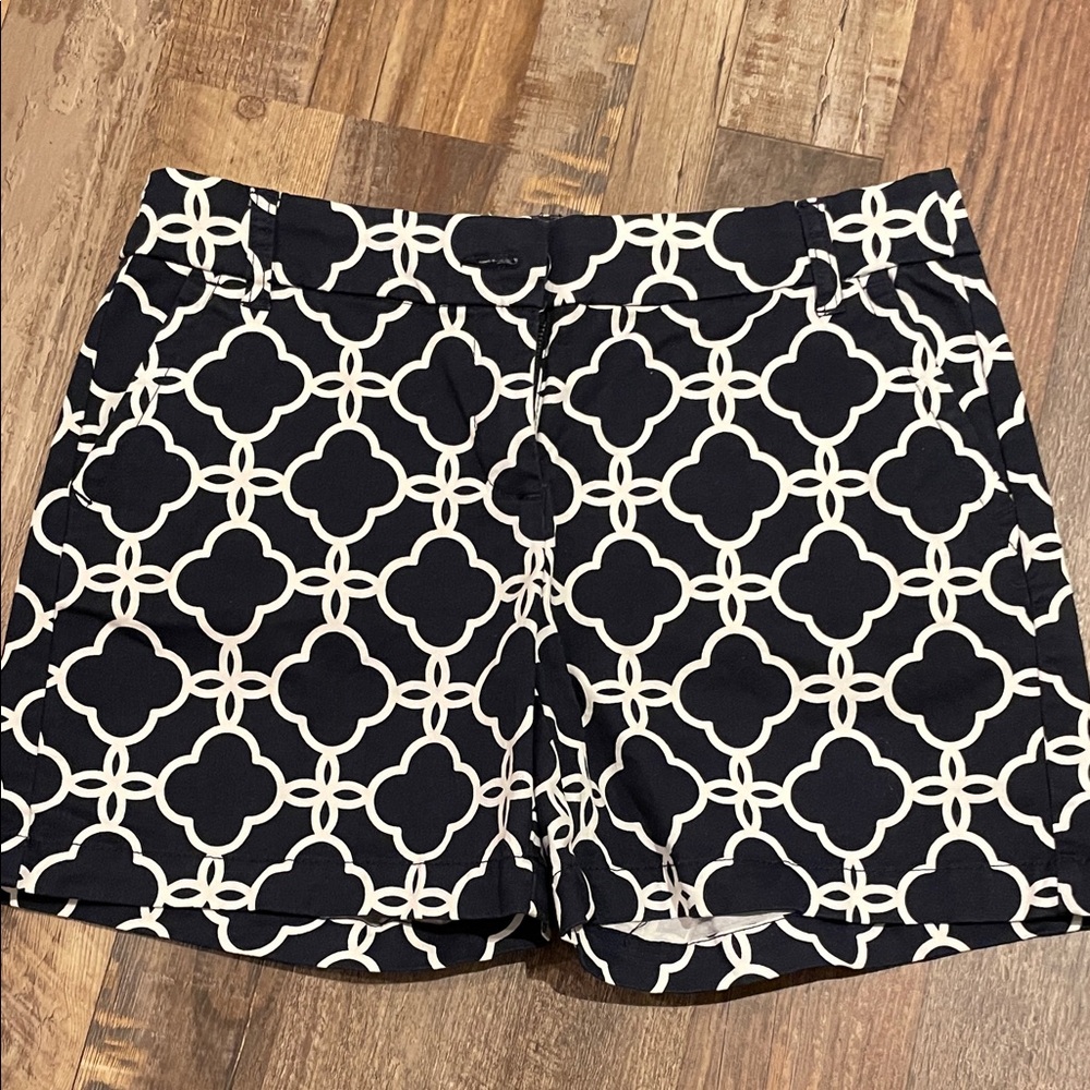 Crown & Ivy Navy and White Geometric Women's Shorts